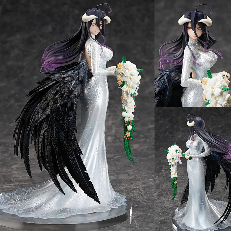 Overlord Albedo Anime Girl Figure 25cm Large Statue Wedding Dress Theme Desktop Decoration Ideal Collectible for Boys Gift