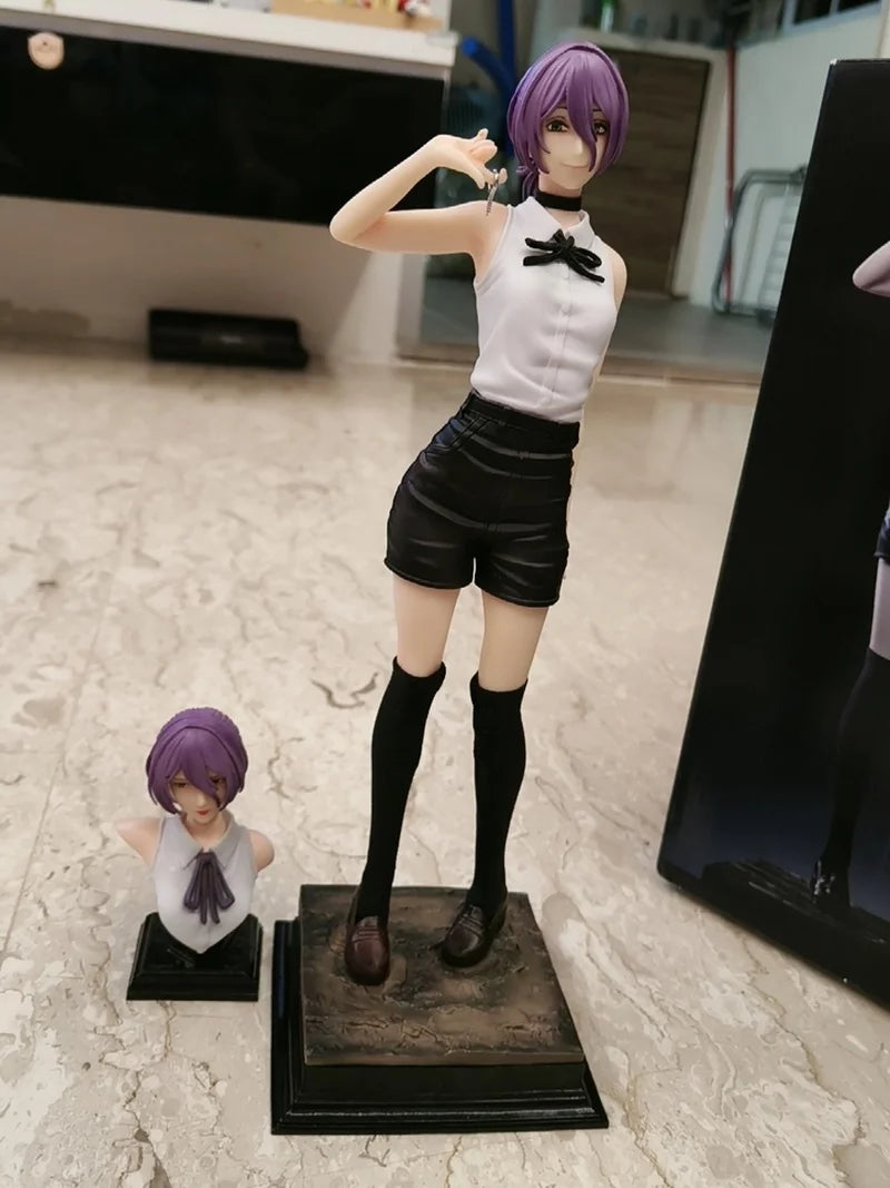 Reze Devil Pretty Girl Model Double Head Swap Chainsaw Man Anime Action Figures Ornament Statue Collectibles Doll Toy Gifts
