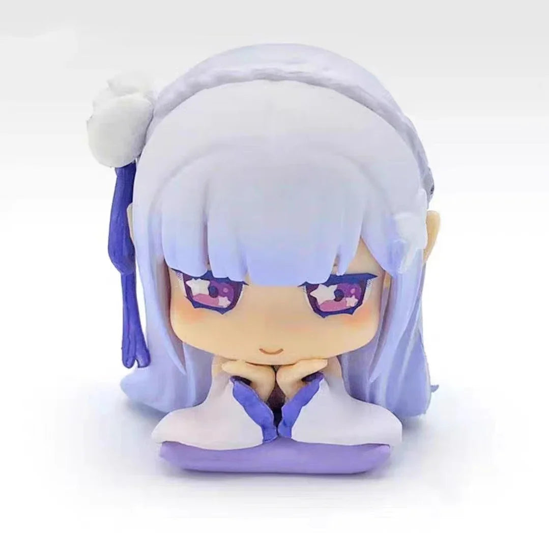 Stand stones capsule toys cute kawaii Onemutan Re: Life in a different world from Zero Part.2 Emilia Rem anime sleeping figures