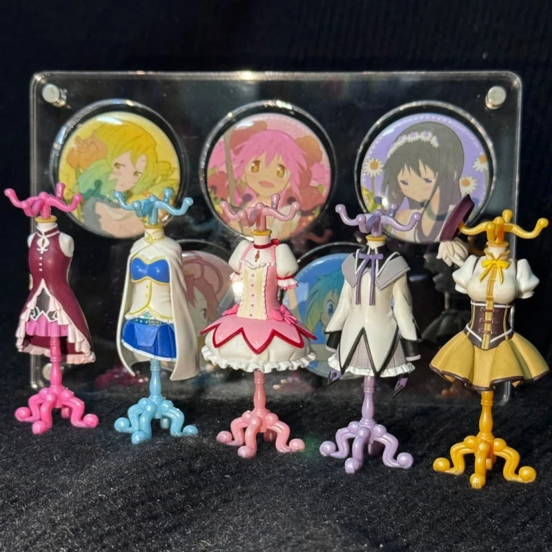 Genuine Bandai Mahou Shoujo Madoka Magika Anime Figure Model Kawaii Mini Clothes Hanger Shaped Desktop Decor Collect Toys Gifts