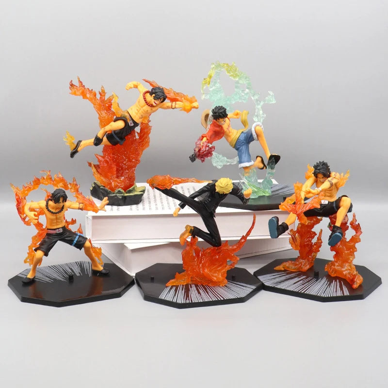 One Piece Luffy Roronoa Zoro Portgas D Ace Figure Toys Sabo Vinsmoke Sanji PVC Anime Action Figurine Model Dolls Gift