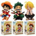 One Piece Handheld Luffy Solon Sitting Q-Version Trendy Play Cartoon Anime Desktop Car Ornament Peripheral Gifts