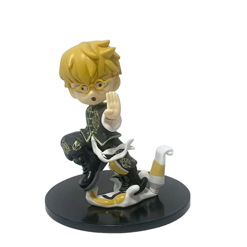 Mob Psycho 100 Anime Figures Gk Reigen Arataka Q Edition Kawaii Sitting Palm Series Model Doll Desktop Ornaments Collectible Toy