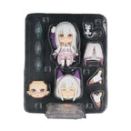 Re:Zero Emilia 751 Q Version Nendoroid Posable Anime Figure With Face Swap Toys Cute Doll Collectible Desktop Decoration Gifts