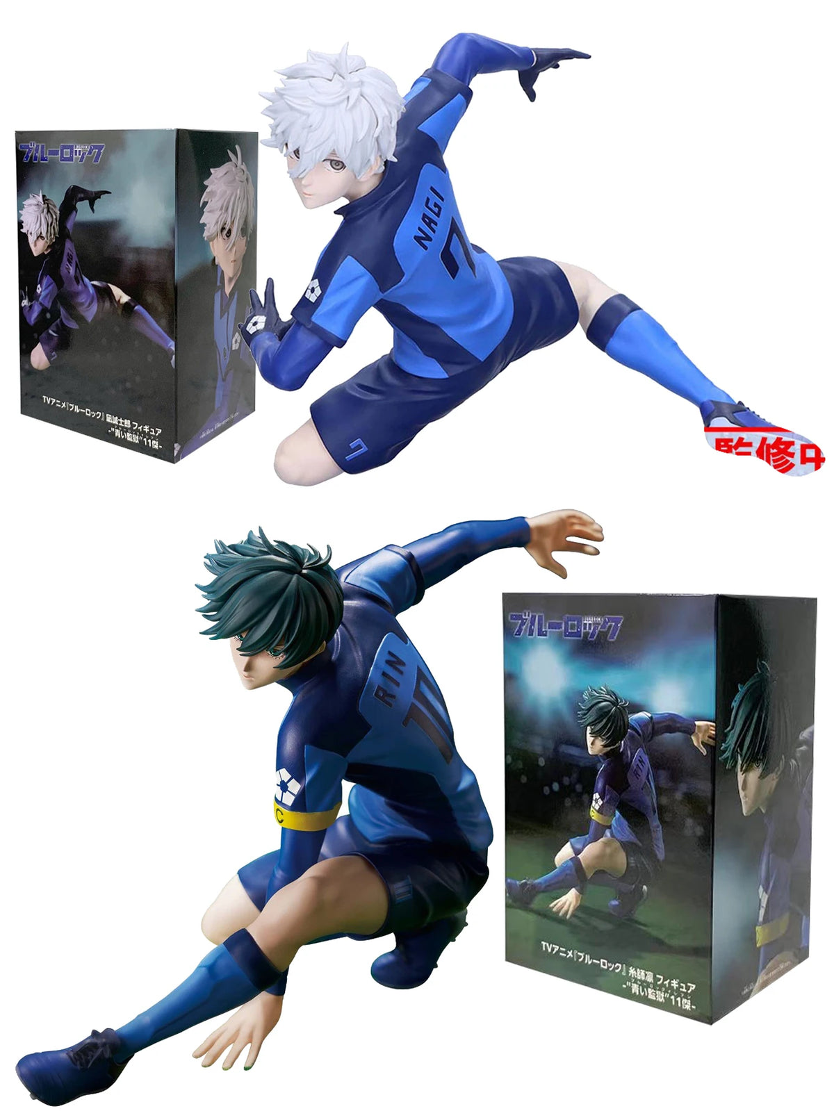 13cm Blue Lock Anime Figure Blue Football Uniform Nagi Seishirou Action Figure Itoshi Rin Figurine PVC Collection Model Doll Toy