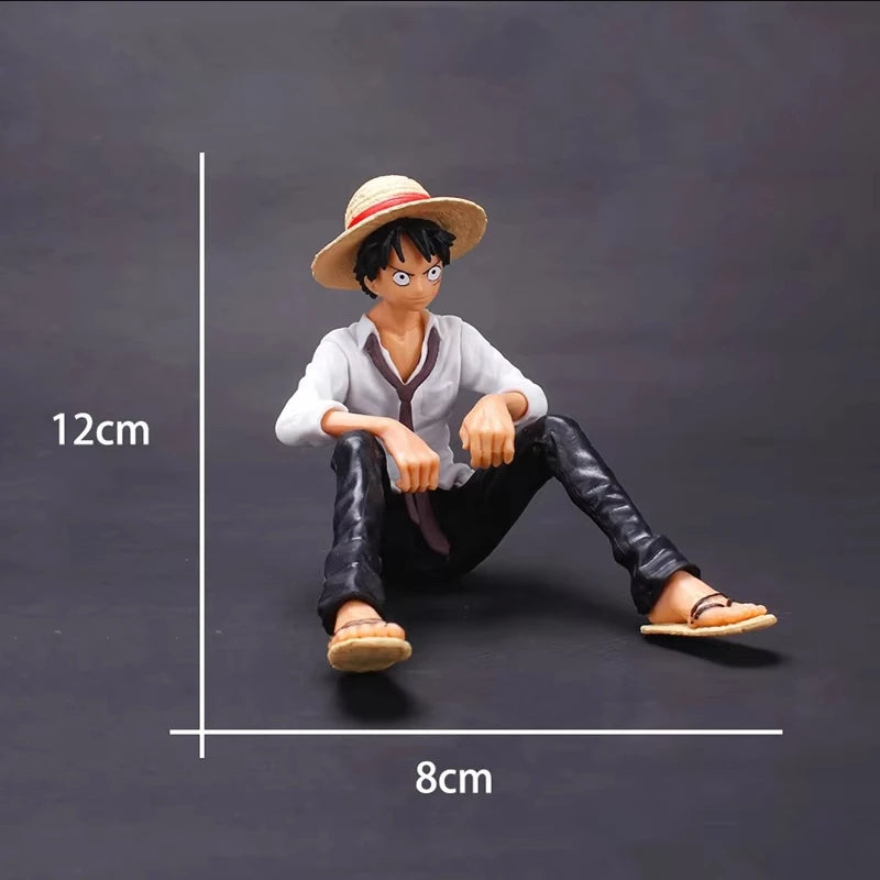 One Piece Anime Figure Toys Luffy Sitting Position Action PVC Figurine Model Collection Statue Doll Birthday Gifts For Kids