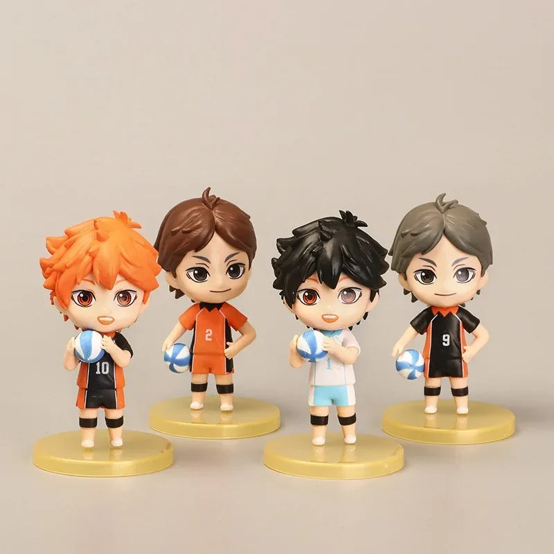 Hinata Shoyo Volleyball Anime Figure 4PCS Set Poseable Model Toy Gacha Collectible Shelf Decor Trendy Gift
