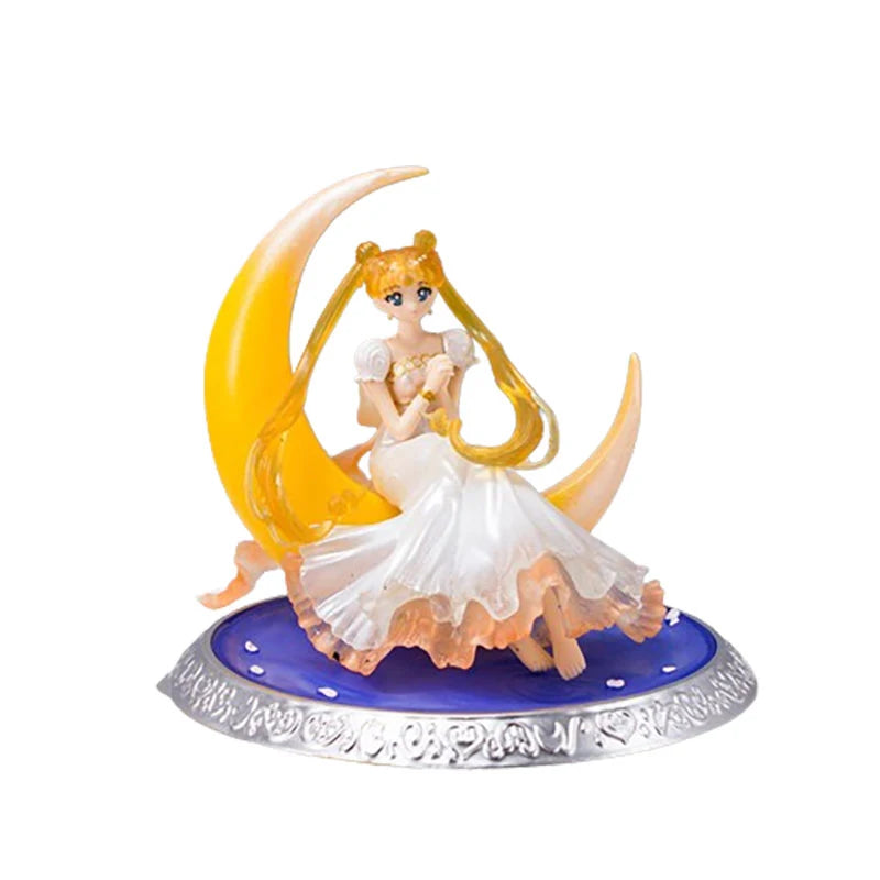 Sailor Moon Ornament Anime Surrounding Aesthetic Figure Model Glowing Night Light Room Desktop Decoration Cute Toy Children Gift