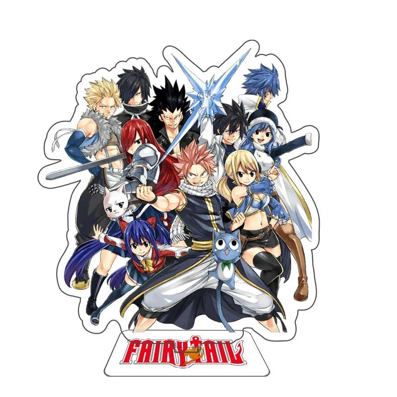 15cm FAIRY TAIL 100 YEARS QUEST Etherious Figure Acrylic Stand Lucy Heartfilia Statue Erza Scarlet Desk Ornament Toys Collection