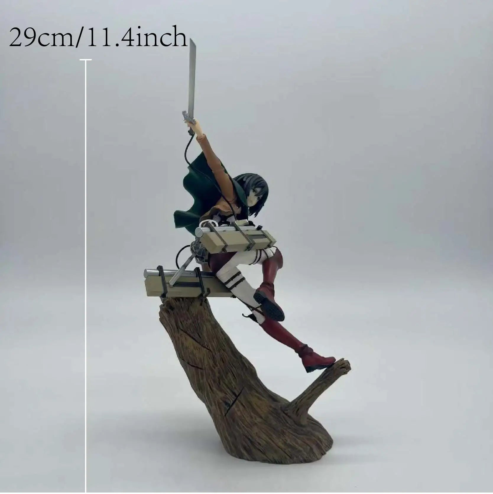 29cm 11.4 inch Anime Mikasa Ackerman Figures Pvc Statue Desktop Ornamen Collection Statue Model Decoration Room Desk Toys Childr