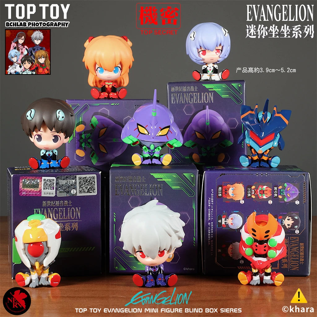 Original EVA Neon Genesis Evangelion Cute Mini Sit New Century Evangelion Anime Figure  Model Ornament Desk Decor Toys Gifts