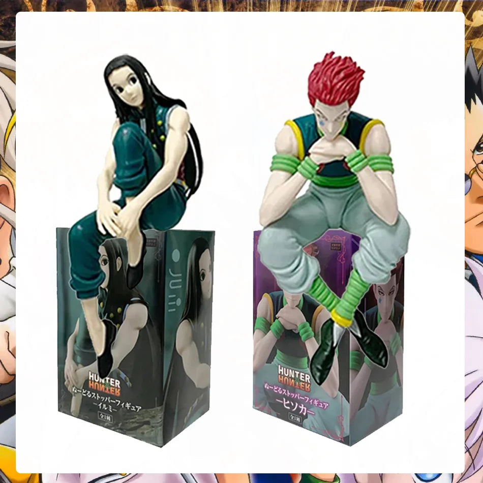 14cm For Hunter  Anime Figure - Illumi, Hisoka Action Figure & Noodle Stopper  Room Decoration, PVC Noodle Stopper Model Toy