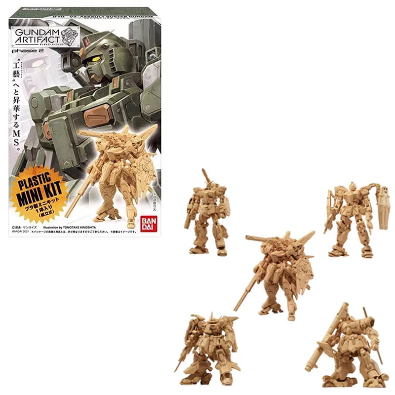 Fast Shipping Bandai Anime Shokugan GUNDAM ARTIFACT 01-05 Plastic Mini Set Zaku Wing MkII Original Model Toys Action Figure Kid