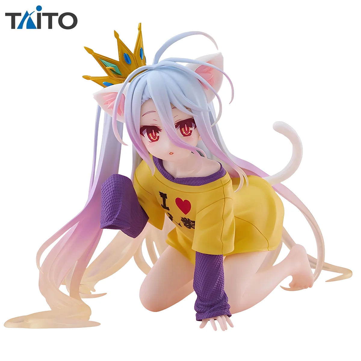 In Stock TAiTO Desktop Cute NO GAME NO LIFE Shiro ~Cat Ear Sleeve Jacket Ver.~ 13CM PVC Anime Action Figures Model Ornament Toy