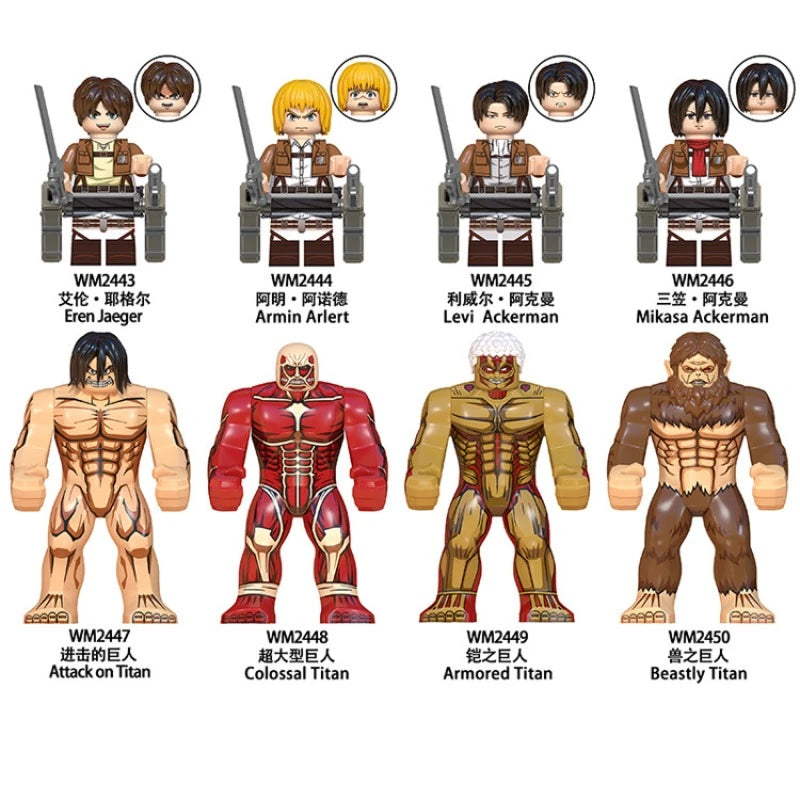 Attack on Titan Action Figure Toys for Boys Girls Eren Jaeger Model Ornament Mikasa Levi Ackerman Desktop Decor Birthdays Gifts