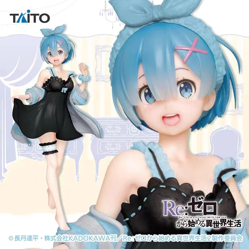 In StockRe:Life In A Different World From Zero Original Room wear Rem Prize Anime Figure Toys Re:Zero Pajamas Girl Model