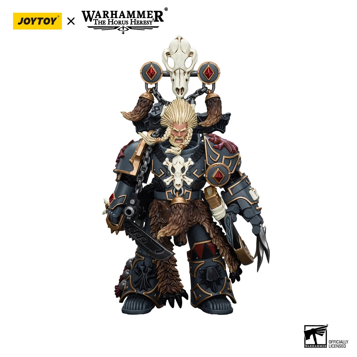 JOYTOY Warhammer 40k 1/18 Action Figures Anime 13.5cm Space Wolves Geigor Fell-Hand Collection Model Toys