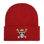 New ONE PIECE Beanies Women Autumn Winter Warm Hat Anime Luffy Cosplay Skull Embroidery Caps for Men Knitted Unisex Bonnet Gifts
