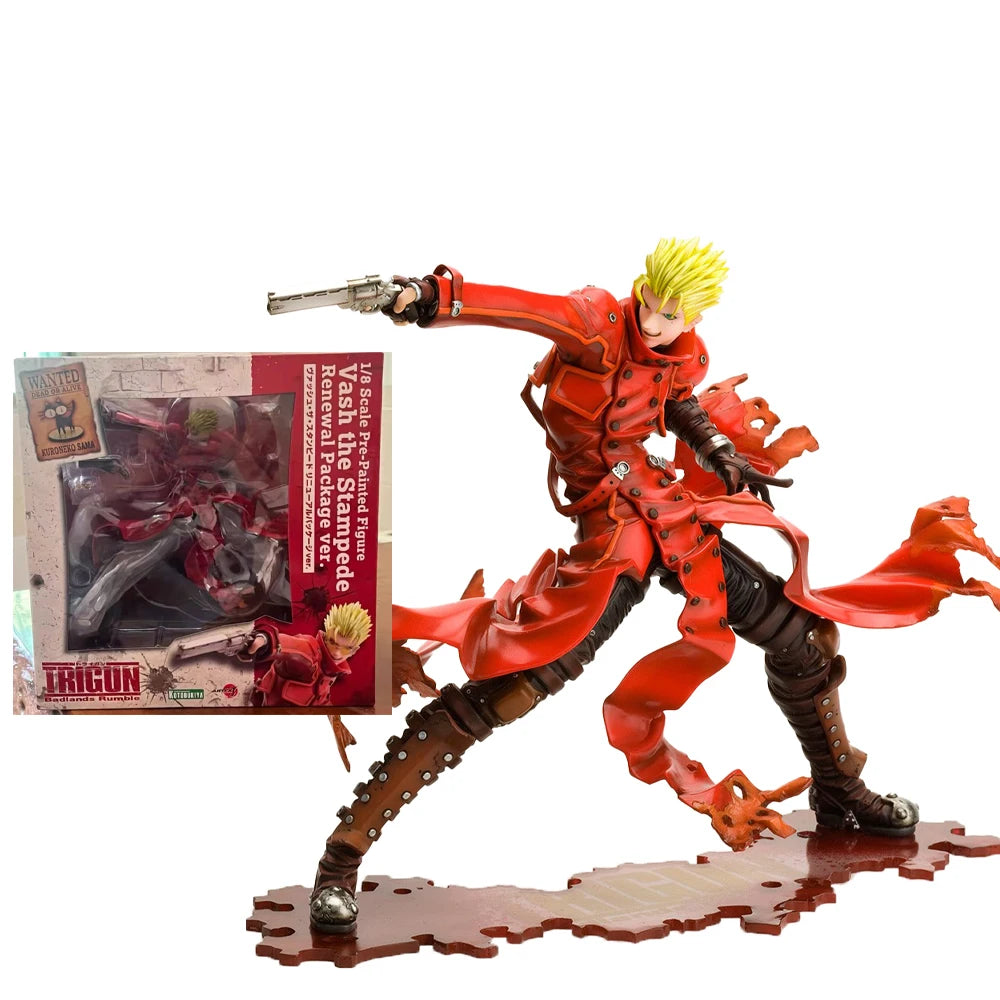 100% Original in Stock Kotobukiya ARTFX J Trigun: Badlands Rumble Vash The Stampede Anime Figure Collection Series Model Toys