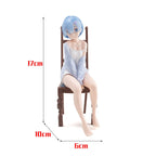 17cm Anime Re: Life In A Different World From Zero Rem Sit On Chairs Action Figures Collection PVC Model Kids Toy Christmas Gift