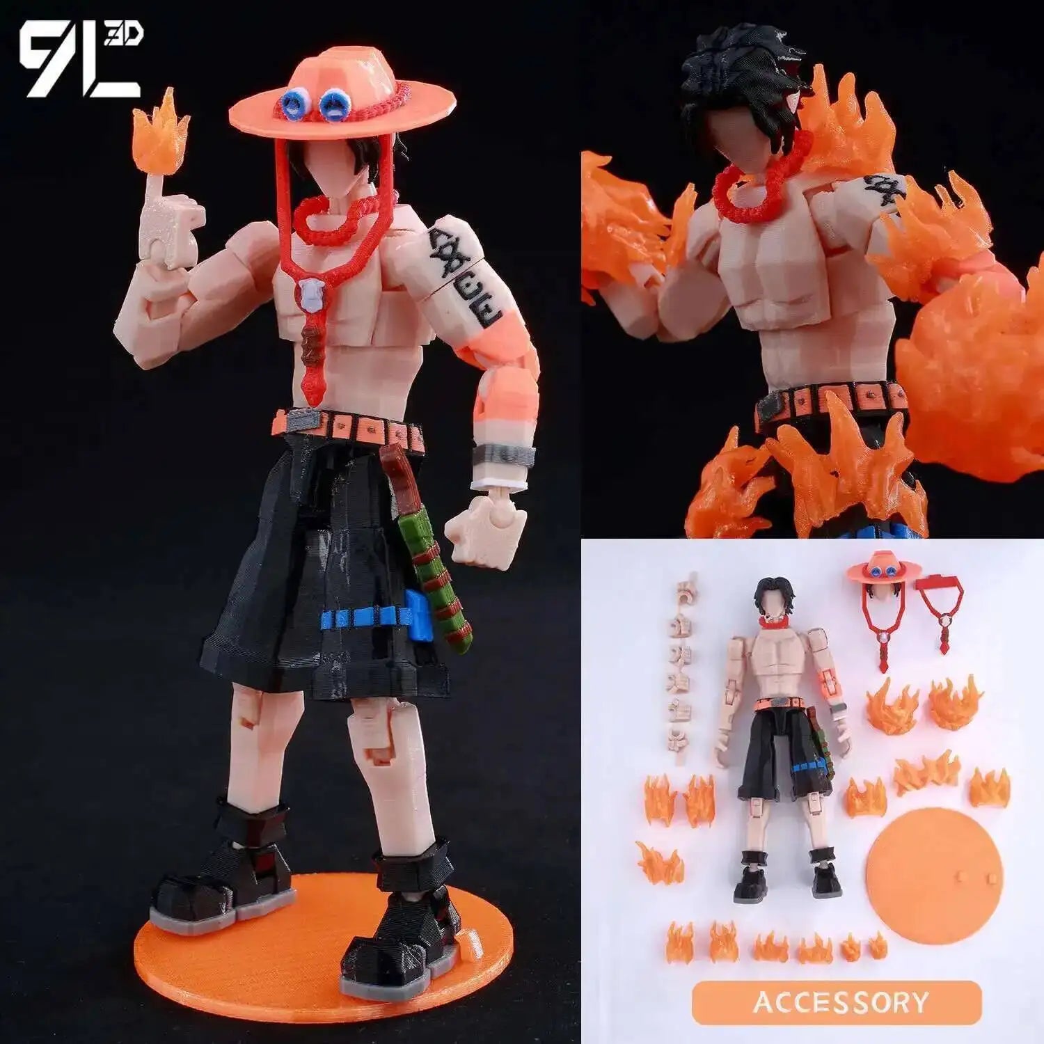 9L3D Printed Anime One Piece Naruto Demon Slayer Dummy13 Lucky T13 Movable Shapeshift Action Figures Mannequin Toys Collectors