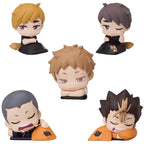 Haikyuu!! Sleeping Series Gashapon Toys Miya Atsumu Yu Nishinoya Yaku Morisuke Ryunosuke Tanaka Anime Figure Ornaments Toys