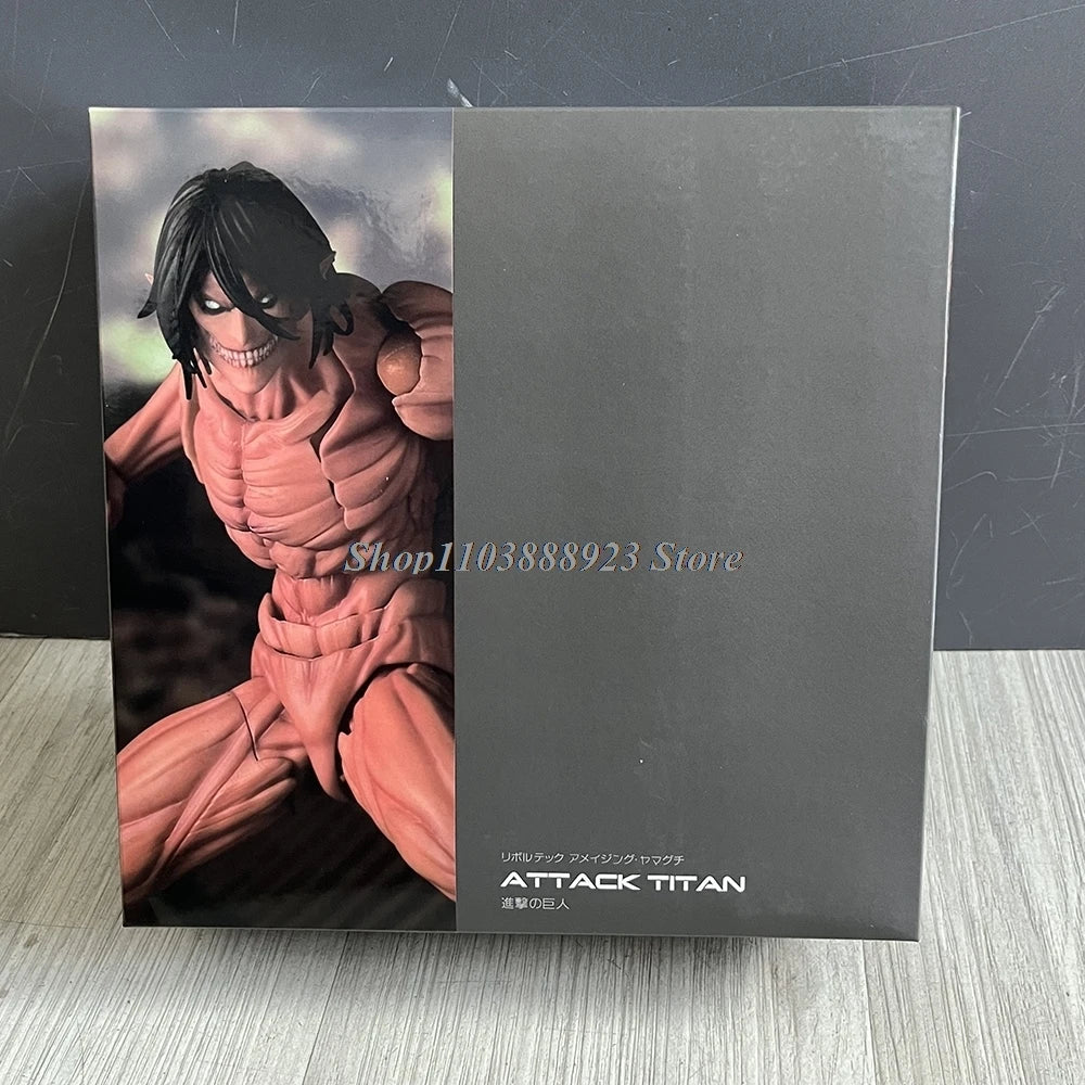 Revoltech Attack On Titan Eren Jaeger Action Figure Anime AMAZING YAMAGUCHI Model Doll Statue Joint Movable Movie Toys Gifts